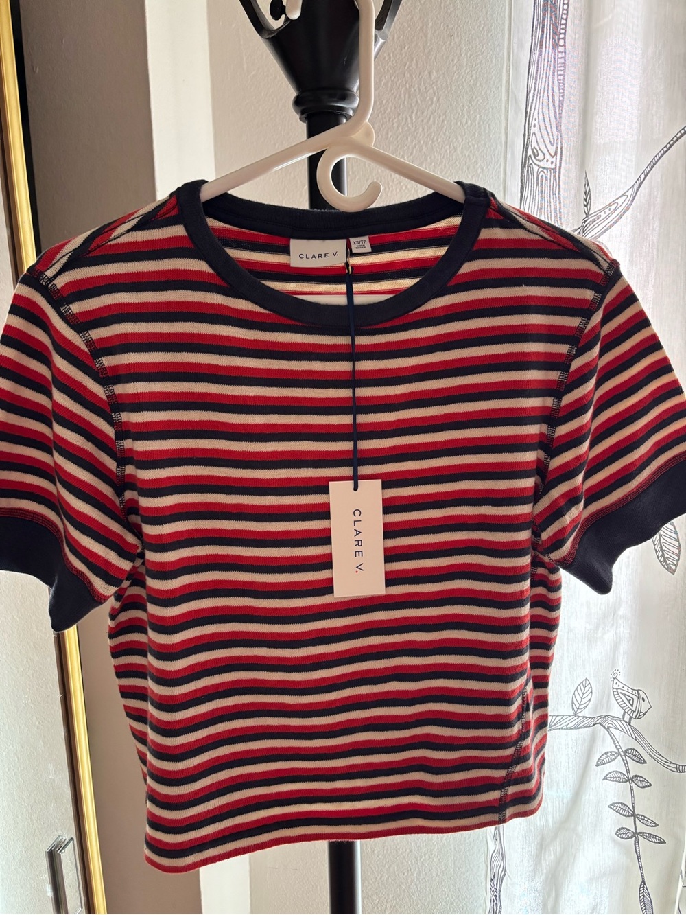 Clare V BateauTop — Red, White & Navy - Picture 3 of 5